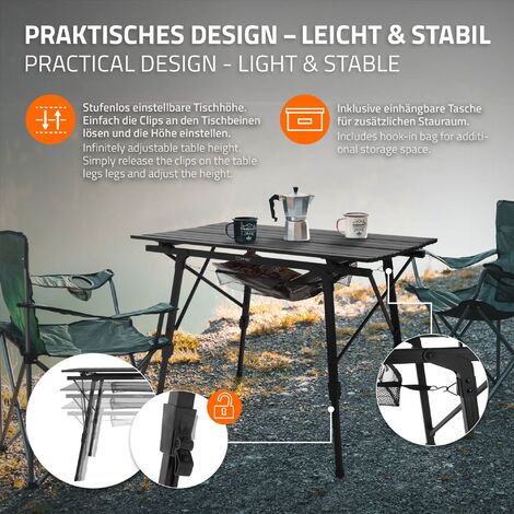 Giantex Mesa de camping plegable, mesa plegable enrollable con bolsa de  transporte, mesa de picnic portátil de aluminio, mesa de playa de baja  altura