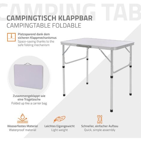 Mesa Plegable Portátil De Aluminio Para Camping Y Comidas Al Aire Libre  Blanco