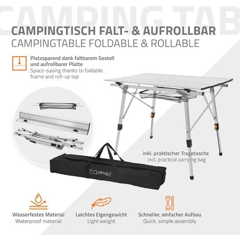 Mesa Camping Plegable VidaXL 60x45cm - Aluminio, MDF, Gris, Portátil