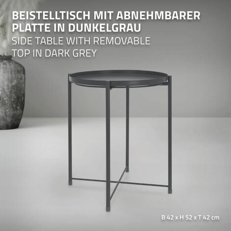  Mesa redonda moderna de 42 , con mesa redonda de MDF, mesa  base de metal, mesa de café, blanco : Hogar y Cocina