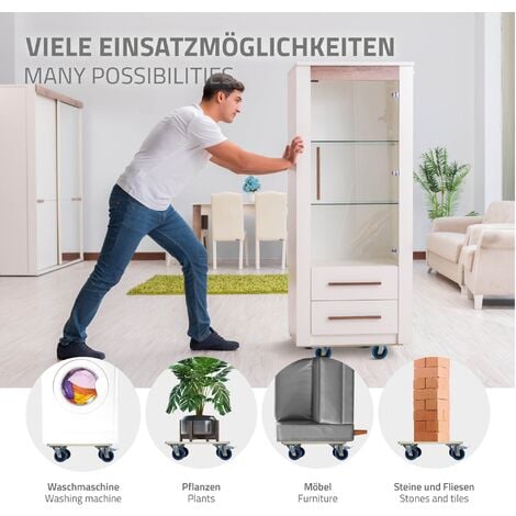 ECD Germany 2x Plataformas de Carga Hasta 800kg con Ruedas para Mover  Muebles o Electrodomésticos 35x50cm