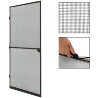 Mosquitera para puerta protector de insectos color marrón 100 x 220 cm aluminio