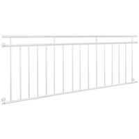 ECD Germany Balcón Estilo Francés 225 x 90 cm Acero con Barras Transversales Barandilla Superficie Mate y Rugosa Color Blanco Rejas de Seguridad Interior Exterior Pasamanos Balustrada de Terraza