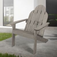 ECD Germany Silla de Jardín Adirondack de Madera Maciza Abeto 92,5x70x89 cm Gris Asiento de Parque Con Reposabrazos Resistente a la Intemperie Mecedora Robusta Decorativa para Terrazas y Balcón