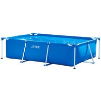 Intex 28271NP Piscina Desmontable 60x160x65 cm, 2.282 Litros Capacidad, Azul, rectangular, Alberca Infantil/Familiar, Estructura Metálica Rectangular, Desmontable Diversión en Agua para Jardín Patio