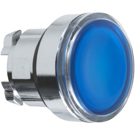 Cabeza pulsador iluminado diámetro 22 ZB4BW de Schneider  Azul
