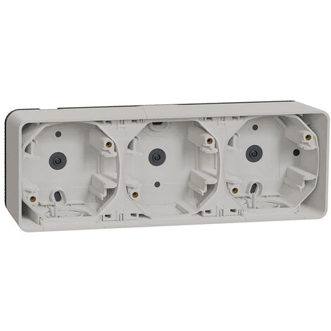 Mureva Styl - Boîte 3 postes horizontale - saillie - IP55 - IK08 - blanc - MUR39913