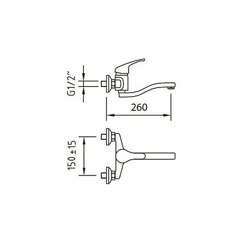 Grifo cocina pared monomando caño inferior clever panam urban 97805