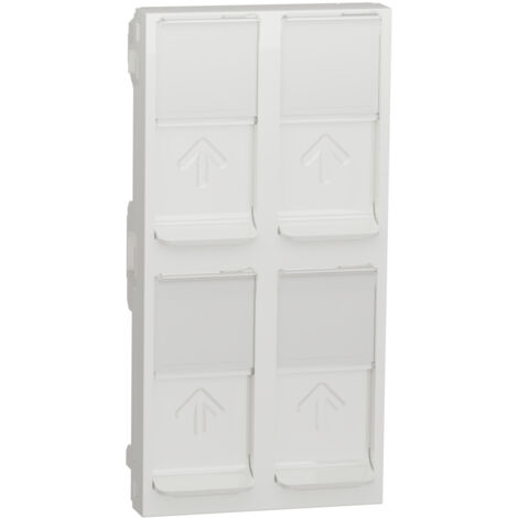 Tapa cuádruple RJ45 Keystone blanca NU946218 de Schneider