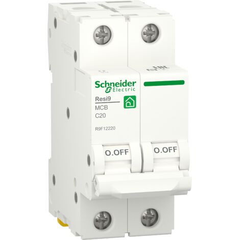 Interruptor automático RESI9 2P 20A curva C 230V 6000A