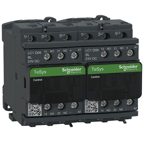 Contacteur inverseur TeSys LC2D 3P AC3 440V 9 A bobine 24 VCC - LC2D09BL (1/4)