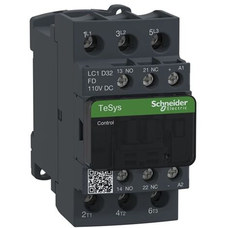 Contactor de potencia TeSys D 3P AC-3 32A bobina 110VCC LC1D32FD de Schneider