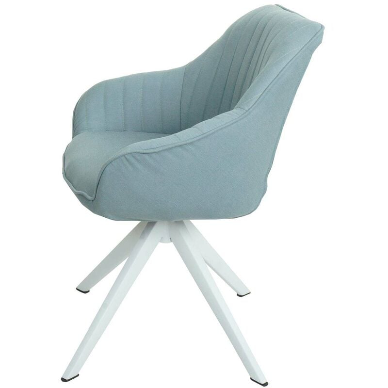 Esszimmerstuhl HHG-786, Küchenstuhl Stuhl mit Armlehne, drehbar  Stoff/Textil mint-grün | Stühle
