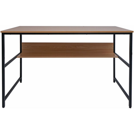 [NEUWERTIG] Schreibtisch McW-K80, Bürotisch Computertisch Arbeitstisch Ablage, Metall MDF 120x60cm natur
