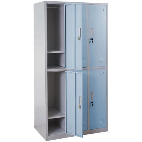 [NEUWERTIG] Schließfach Preston T829, Schließfachschrank Wertfachschrank Spind, Metall 6 Fächer blau