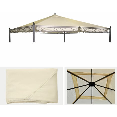 [NEUWERTIG] Ersatzbezug für Dach Pergola Pavillon Calpe 4x4m creme