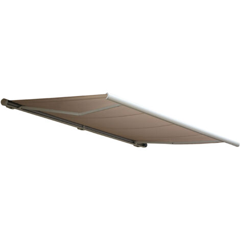 [NEUWERTIG] Elektrische Kassettenmarkise HHG-606, Markise Vollkassette 5x3m Polyester Sand (1/5)