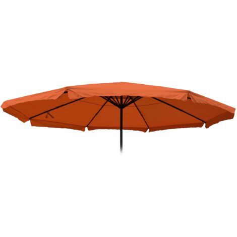[NEUWERTIG] Ersatz-Bezug für Sonnenschirm Carpi Pro, Gastronomie Marktschirm mit Volant Ø 5m, Polyester terracotta