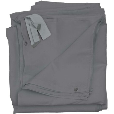 [NEUWERTIG] 4er-Set Seitenwand für Pergola Calpe, Ersatzseitenwand Pavillon 4x4m, Polyester grau
