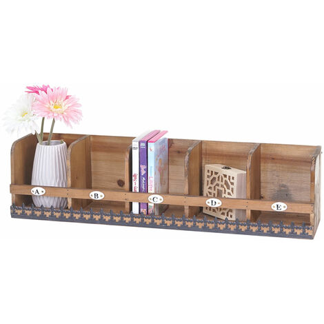 [NEUWERTIG] Wandregal HHG-077, Hängeregal Regal, Tanne Holz massiv Vintage Shabby-Look 71x18x16cm