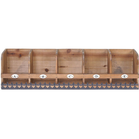 [NEUWERTIG] Wandregal HHG-077, Hängeregal Regal, Tanne Holz massiv Vintage Shabby-Look 71x18x16cm