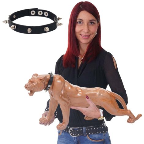 Mendler Deko Figur Leopard, 59 Cm, Polyresin Skulptur In Hochglanz-Weiß – Für Innen & Außen