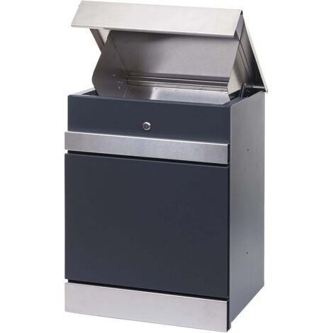 [NEUWERTIG] Paketkasten HHG-121, Paketbox Paketfach Paketstation Briefkasten, Metall Edelstahl verzinkt anthrazit