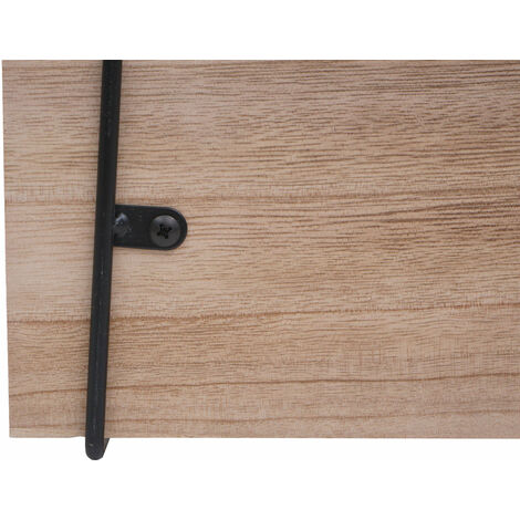 [NEUWERTIG] Wandregal HHG-627, Hängeregal Schweberegal Regal, 3 Regalböden Metall Massiv-Holz Industrial 40x40x13cm natur
