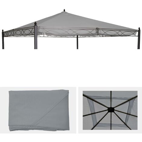 [NEUWERTIG] Ersatzbezug für Dach Pergola Pavillon Calpe 4x4m hellgrau