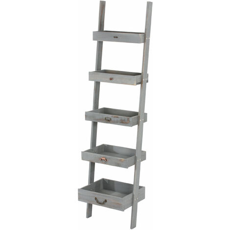 [NEUWERTIG] Regal Standregal Pflanzregal Blumenständer, 169x43x32cm, Shabby-Look, Vintage grau