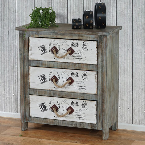 [NEUWERTIG] Kommode Aveiro Schubladenkommode Schrank Shabby-Look ...
