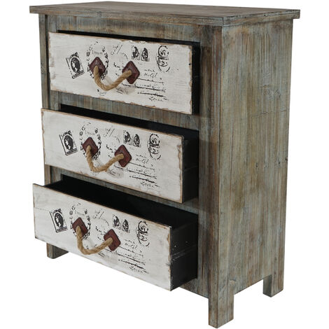 [NEUWERTIG] Kommode Aveiro Schubladenkommode Schrank Shabby-Look ...
