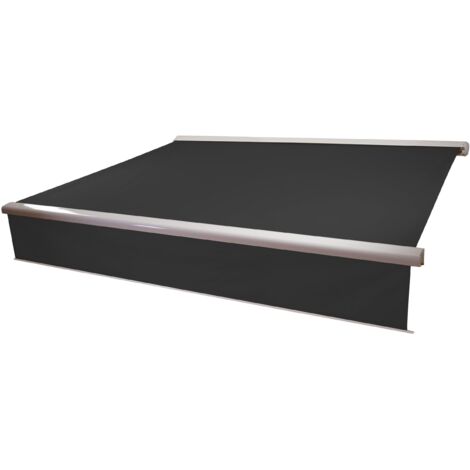 [NEUWERTIG] Elektrische Vollkassetten-Markise HHG-606, 4,5x3m ausfahrbarer Volant Polyester Anthrazit