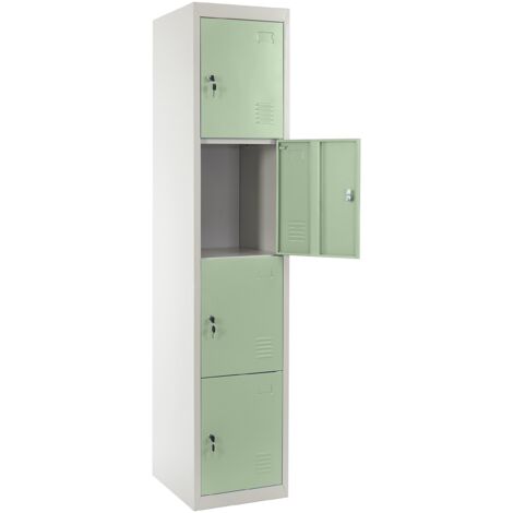 [NEUWERTIG] Schließfach Preston T163, Schließfachschrank Wertfachschrank Spind, Metall 180x38x45cm, grün