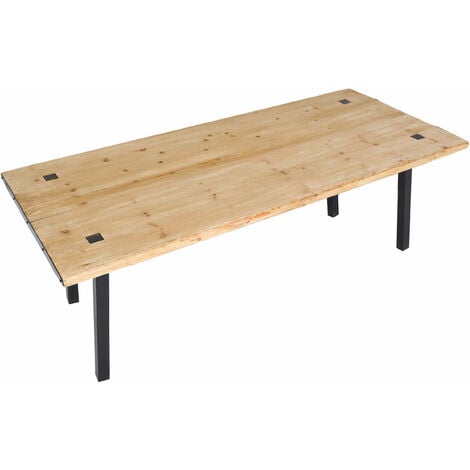 Esstisch HHG-573, Tisch Esszimmertisch, Industrial Massiv-Holz MVG-zertifiziert 200x90cm, natur