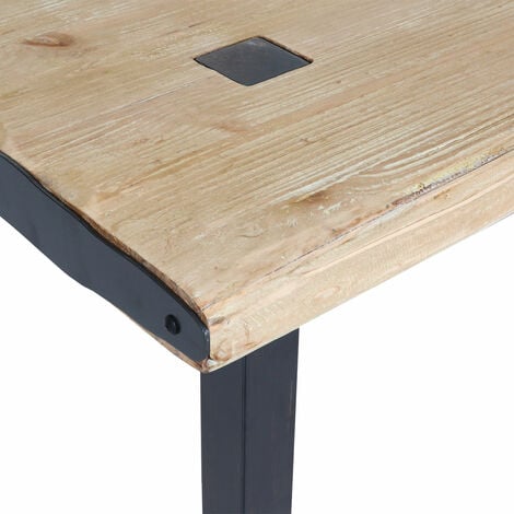 Esstisch HHG-573, Tisch Esszimmertisch, Industrial Massiv-Holz MVG-zertifiziert 200x90cm, natur