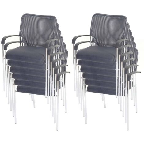 Topsit Besucherstuhl 2er Set – Stapelbarer Holzstuhl Mit Metallgestell, Max. 120 Kg