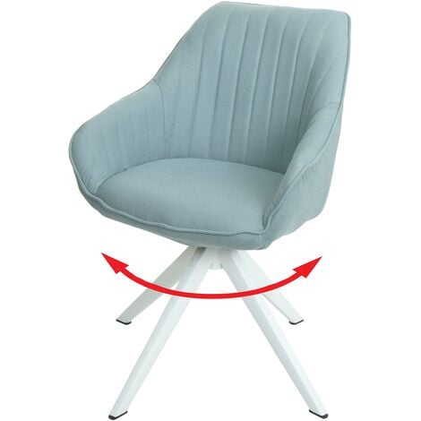 Esszimmerstuhl HHG-786, Küchenstuhl Stuhl mit Armlehne, drehbar  Stoff/Textil mint-grün