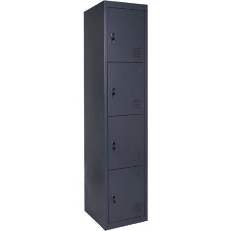 [NEUWERTIG] Schließfach Preston T163, Schließfachschrank Wertfachschrank Spind, Metall 180x38x45cm anthrazit