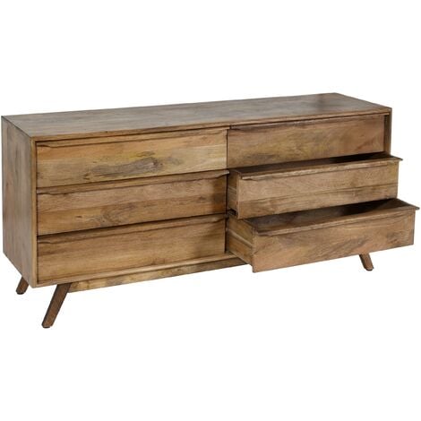 Sideboard FineBuy Kommode 165x80x40 cm Holz Massiv Hausbar mit