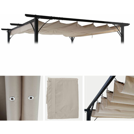 [NEUWERTIG] Ersatzbezug 320x250cm für Dach Pergola Pavillon HHG-357 3x3m creme