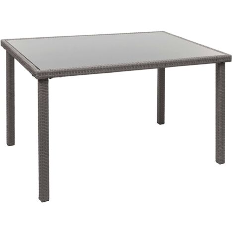 [NEUWERTIG] Poly-Rattan Tisch HHG-951, Gartentisch Balkontisch, 120x75cm grau
