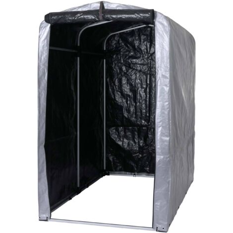 Fahrradgarage HHG-448, Foliengarage Aufbewahrungsgarage Garagenzelt, Alu UV-Schutz wasserfest, 201x121x201cm silber