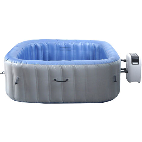 Whirlpool HHG-365, 6 Personen, In-/Outdoor heizbar aufblasbar Pumpe PVC laminiert, eckig 198cm grau-blau