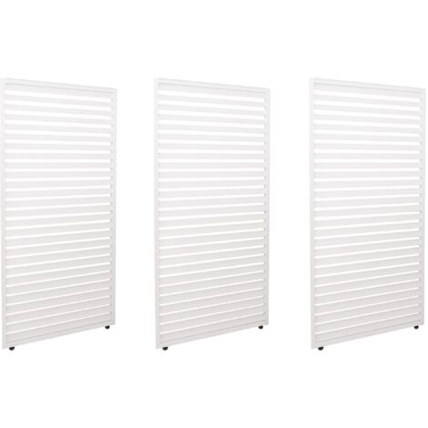 3er-Set Aluminium Paneele für Pergola HHG-497, Terrassenüberdachung, Lamellenpaneel Modul, 204x271cm weiß