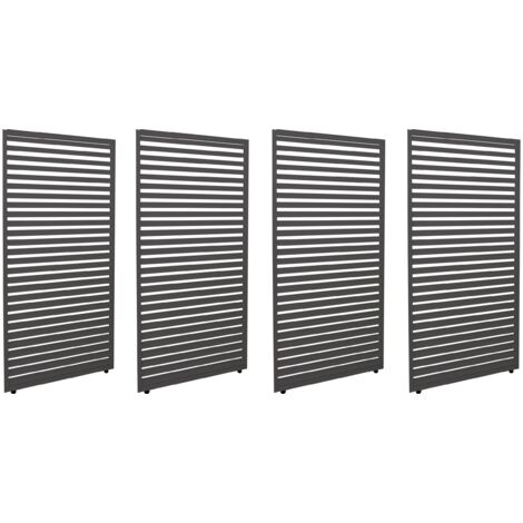 [NEUWERTIG] 4er-Set Aluminium Paneele für Pergola HHG-510, Terrassenüberdachung, Lamellenpaneel Modul, 204x369cm anthrazit