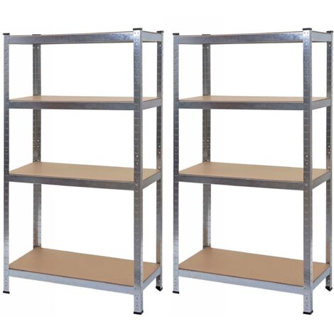 2er-Set Schwerlastregal HHG-094, Werkstattregal Steckregal, 160x80x40cm, Traglast jeweils 320kg MVG verzinkt (1/5)