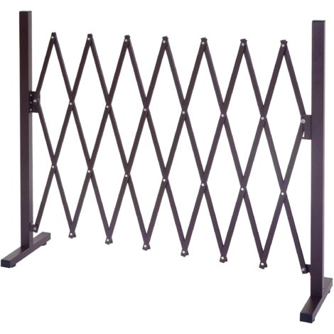 Absperrgitter HHG-930, Scherengitter Rankhilfe Tierschutzgitter ausziehbar, Alu braun Höhe 103cm, Breite 35-300cm
