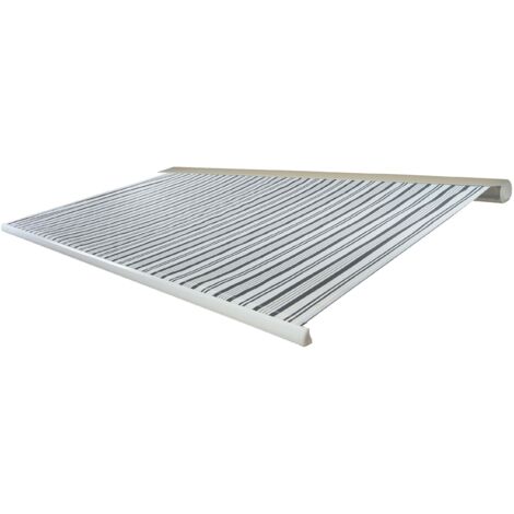 Elektrische Kassetten-Markise HHG-307, Vollkassette Volant 5x3m Polyester Grau/Weiß