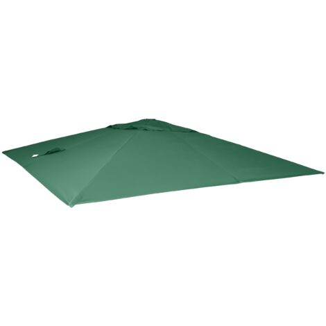 Ersatz-Bezug für Luxus-Ampelschirm HHG-549, Sonnenschirmbezug Ersatzbezug, 3x4m (Ø5m) Polyester dunkelgrün